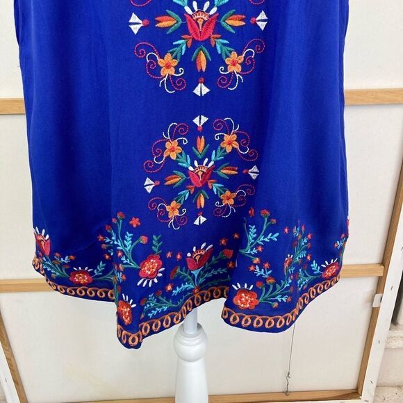 Savanna Jane vintage boho lined embroidered dress w/pockets vintage - Picture 5 of 11